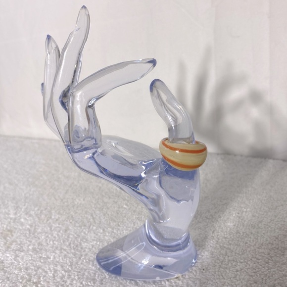 Vintage Art Glass Handmade Cream Orange Band Ring - Picture 1 of 11